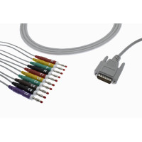 BPL -NK 10 LEAD ECG PATIENT CABLE – 4MM BANANA WITH UNDERCUT GRAY