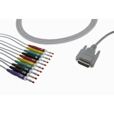BPL -NK 10 LEAD ECG PATIENT CABLE – 4MM BANANA WITH UNDERCUT GRAY