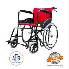 Medemove Basic Wheelchair Powder Coated Red Upholstery